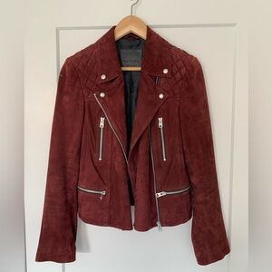 Women's Burgundy Suede Jacket